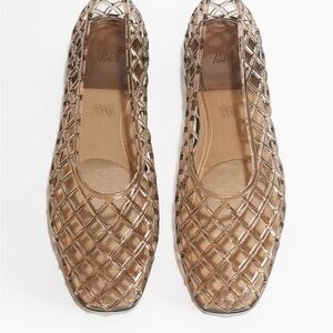 H&M Tan Woven Ballet Jelly Flats